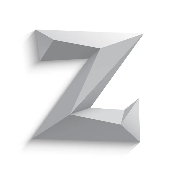 Vector illustration of 3d letter Z on white background. — Stockvector