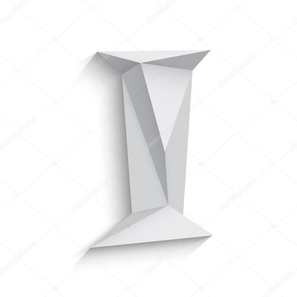 Vector illustration of 3d letter I on white background.