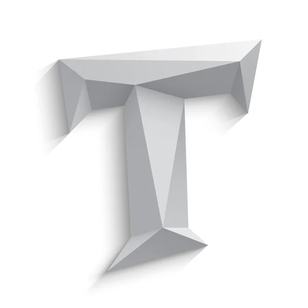 Vector illustration of 3d letter T on white background. — 스톡 벡터