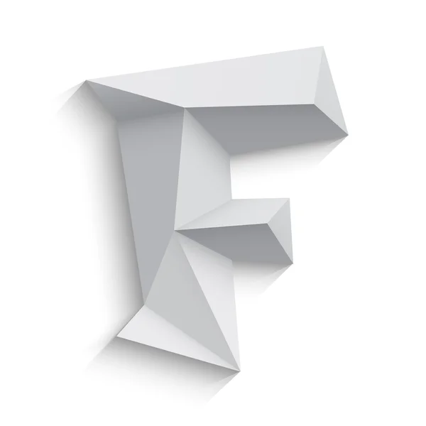 Vector illustration of 3d letter F on white background. — Stok Vektör