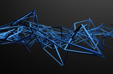 Kaotik yapısını soyut 3d render.