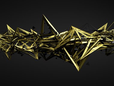 Kaotik yapısını soyut 3d render.
