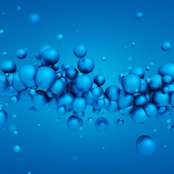 Abstract 3D Rendering of Flying Spheres.