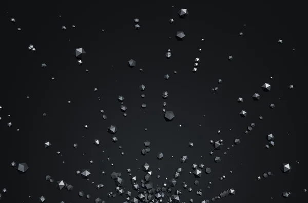 Abstraktní 3d vykreslování nízké Poly částic. — Stock fotografie