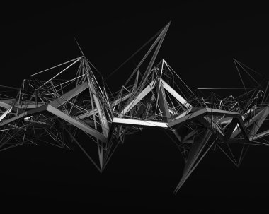Kaotik yapısını soyut 3d render.