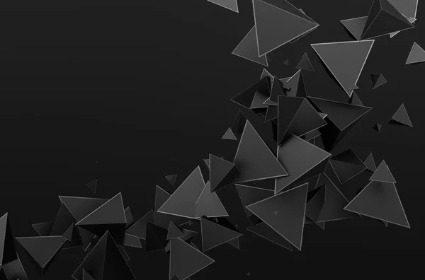 Parçacıklar uçan 3d render soyut.