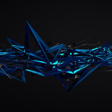 Kaotik yapısını soyut 3d render.