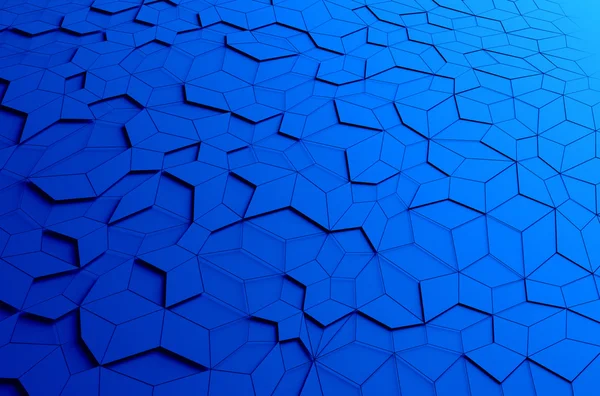 Rendu 3D abstrait de la surface futuriste bleue . — Photo