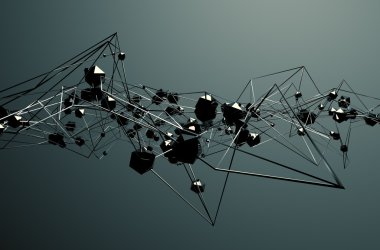 Kaotik metal yapı soyut 3d render.