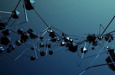 Kaotik metal yapı soyut 3d render.