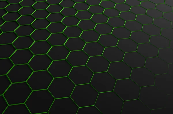 Altıgen yanarak bahislerin doğru ile yüzey soyut 3d render.