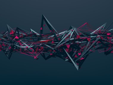 Kaotik yapısını soyut 3d render.