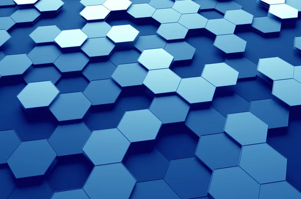 Abstrakt 3d-Rendering av ytan med hexagoner. — Stockfoto