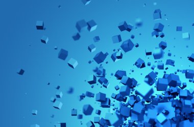 Kaotik küpleri soyut 3d render.