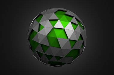 Düşük Poli küre kaotik yapısı ile.