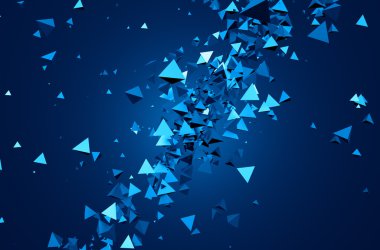 Abstract 3D Rendering of Flying Particles. clipart