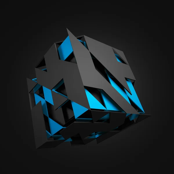 Rendu 3d abstrait du cube volant . — Photo