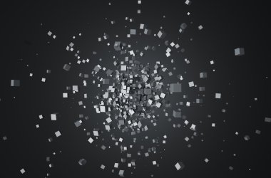 Kaotik küpleri soyut 3d render.