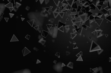 Şekiller uçan 3d render soyut.