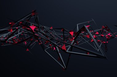 Kaotik yapısını soyut 3d render.