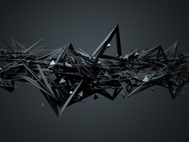 Kaotik yapısını soyut 3d render.