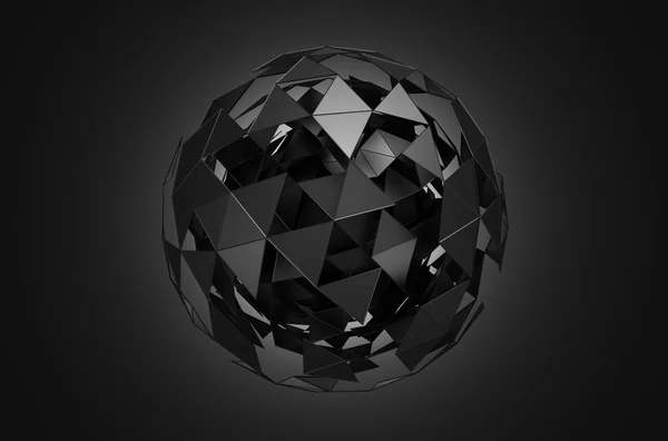 Low Poly Sphere with Chaotic Structure. — Stock Photo, Image