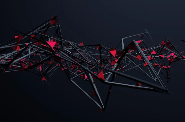 Rendu abstrait 3d de la structure chaotique . — Photo