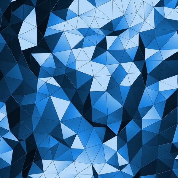 Renderização 3D abstrata da superfície azul poli baixa . — Fotografia de Stock