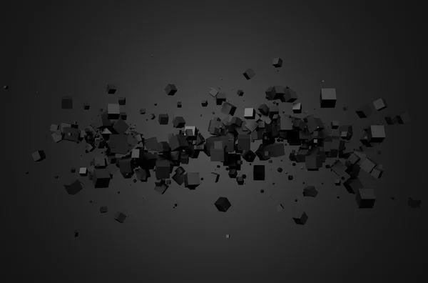 Абстрактная 3D-рендеринг хаотических кубов . — стоковое фото