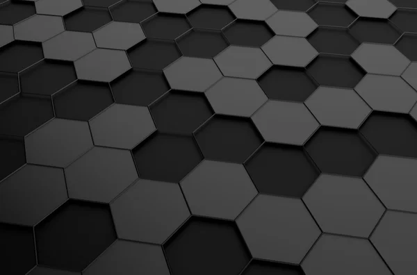 Abstrakt 3d-Rendering av ytan med hexagoner. — Stockfoto