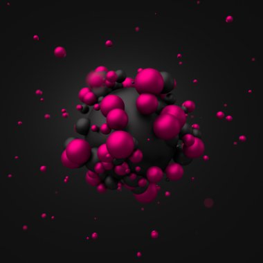 Küreler uçan 3d render soyut.