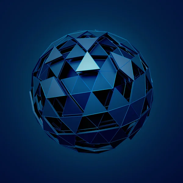 Låga Poly Sphere med kaotiskt struktur. — Stockfoto