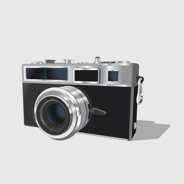 Vektor Sauber Genaue Illustration Von Oldtimer Fotokameras Realistische Alte Fotokamera — Stockvektor