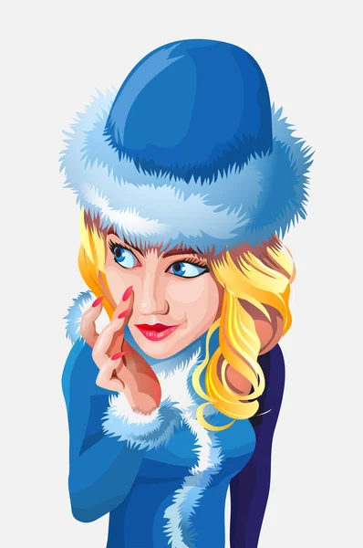 Snow Maiden Personaje Navidad Año Nuevo Ilustración Vectorial Una Bonita — Vector de stock