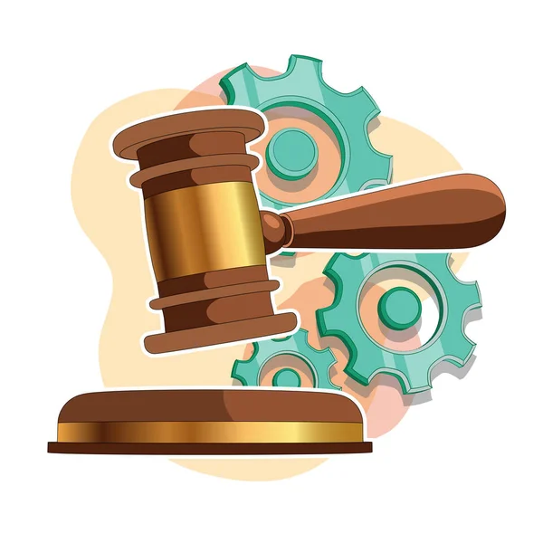 Vector illustration of the judges hammer.3d model of judge s hammer. Isolated — Stock Vector