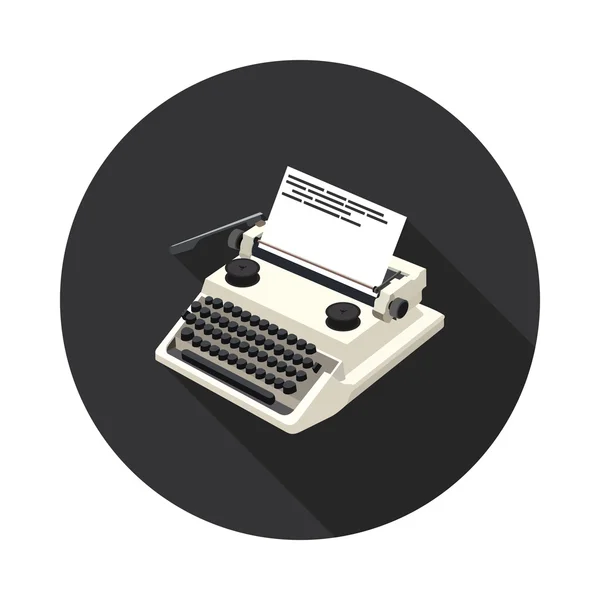 Lapos ikon írógép — Stock Vector