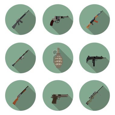 silah düz Icons set