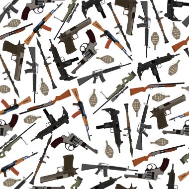 flat seamless pattern weapons clipart
