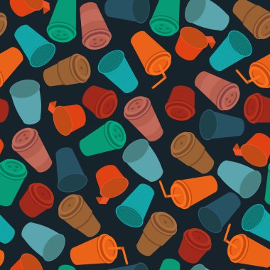 plastik bardak renkli koyu düz seamless modeli