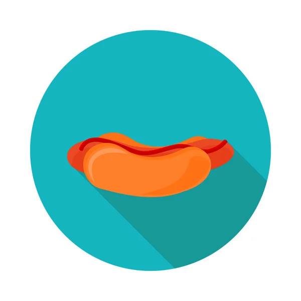 Icono plano hotdog — Vector de stock