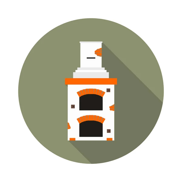 Piso icono chimenea horno de ladrillo — Archivo Imágenes Vectoriales