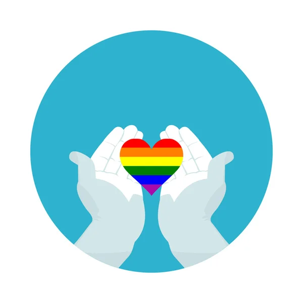 Плоский значок серце ЛГБТ — стоковий вектор