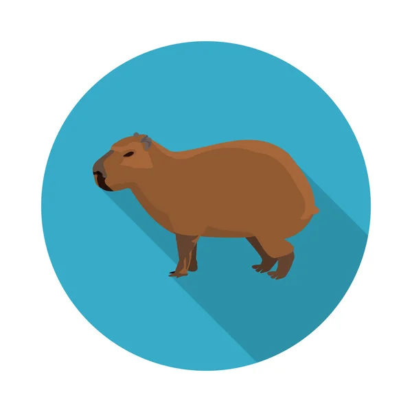 Ícone plano uma capivara — Vetor de Stock