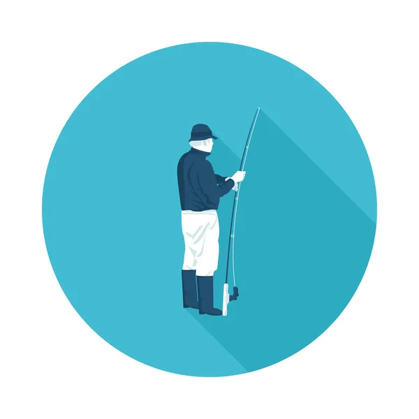 Icône plate pêcheur — Image vectorielle