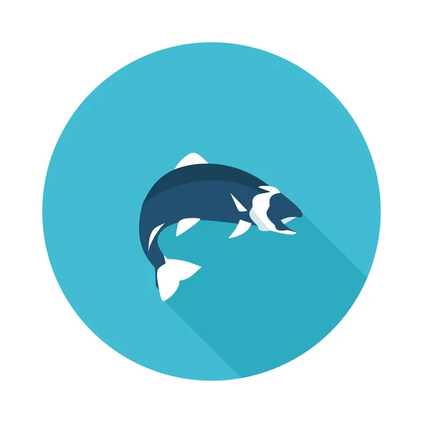 Icône plate poisson — Image vectorielle