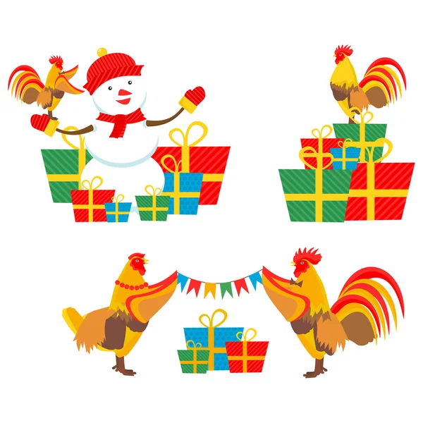 Rooster New Year — Stock Vector