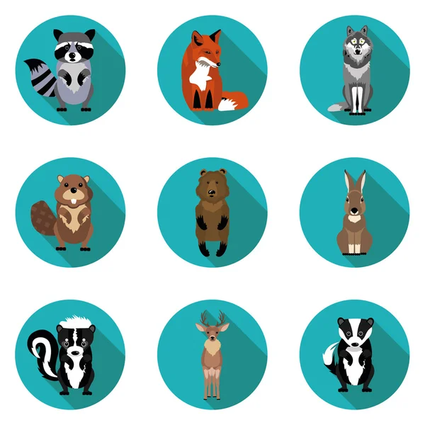 Meilleurs animaux d'icônes plates — Image vectorielle