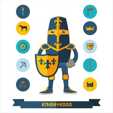 knight ile düz simgeler