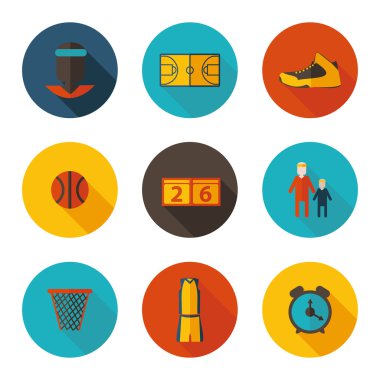 Basketbol düz simgeler