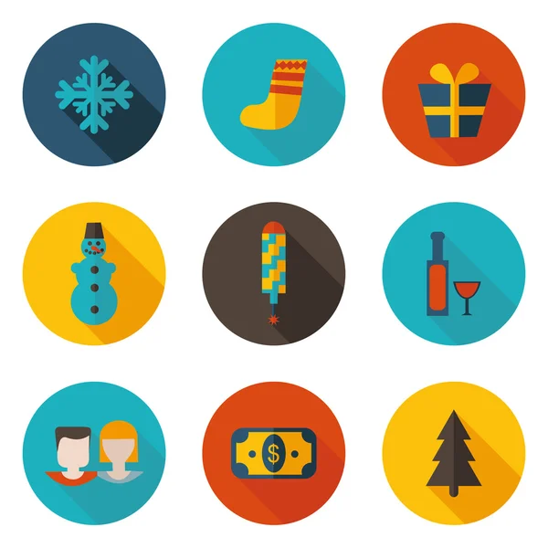 Iconos de año nuevo en formato vectorial — Vector de stock